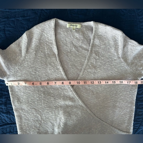 Madewell Lavender Lilac Women's Pullover Faux Wrap Sweater - Picture 5 of 6